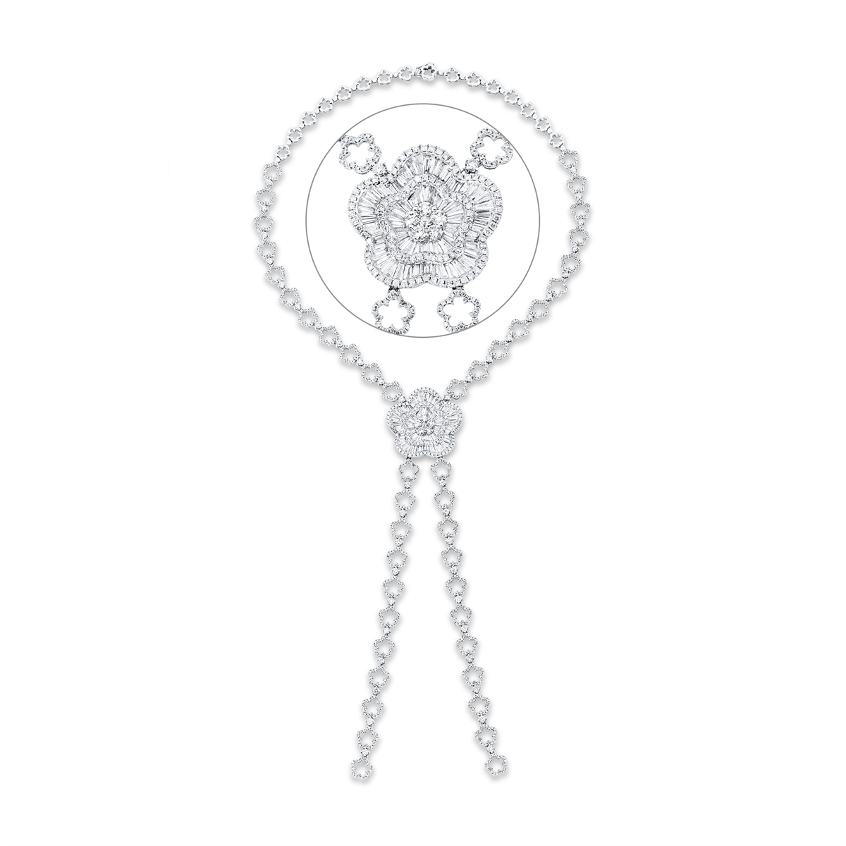 Collier 18 kt WG Blume/Blumen