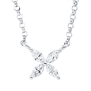 Collier 18 kt WG, mit ZÖ 38 cm,40.5 cm