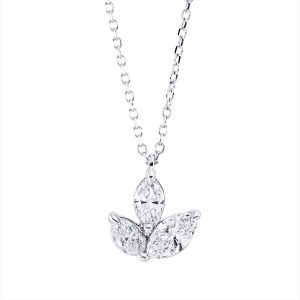 Collier 18 kt WG, mit ZÖ 40 cm + 42 cm