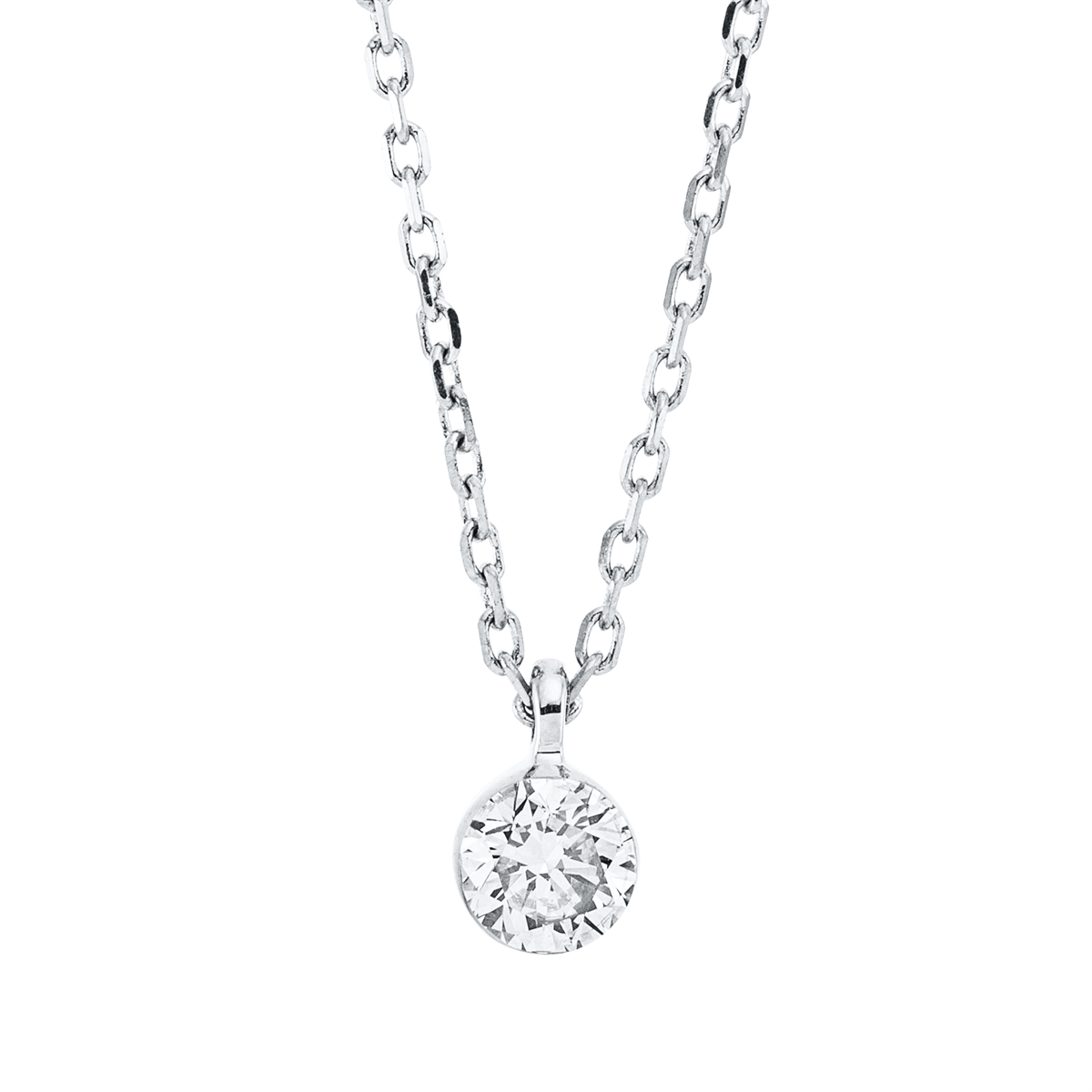 Solitaire Collier  18kt Weißgold mit 0,25ct Diamanten