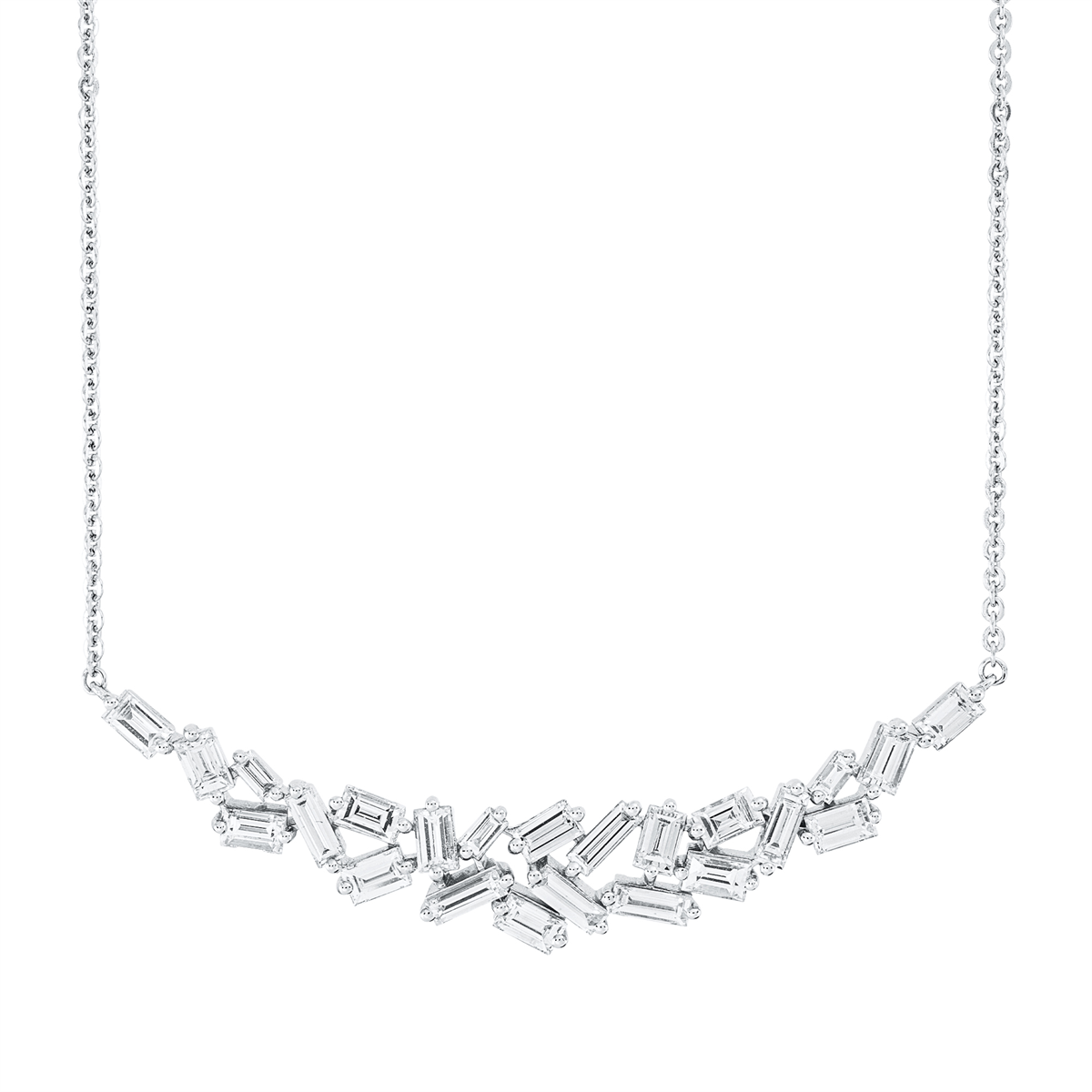 Collier 18 kt WG, mit ZÖ 43 cm