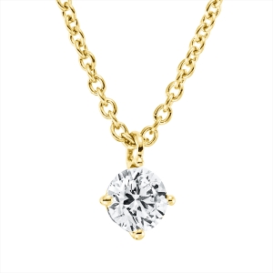 Solitaire Collier  18kt Gelbgold mit ZÖ 42 cm mit 0,15ct Diamanten