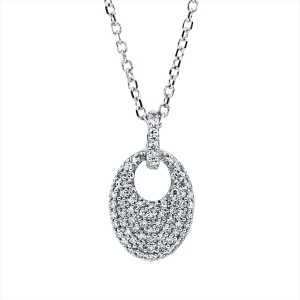 Collier 18 kt GG mit ZÖ 42 cm, Fassung rhodiniert