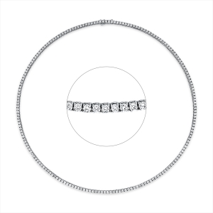 Tenniscollier  18kt Weißgold mit 6,62ct Diamanten