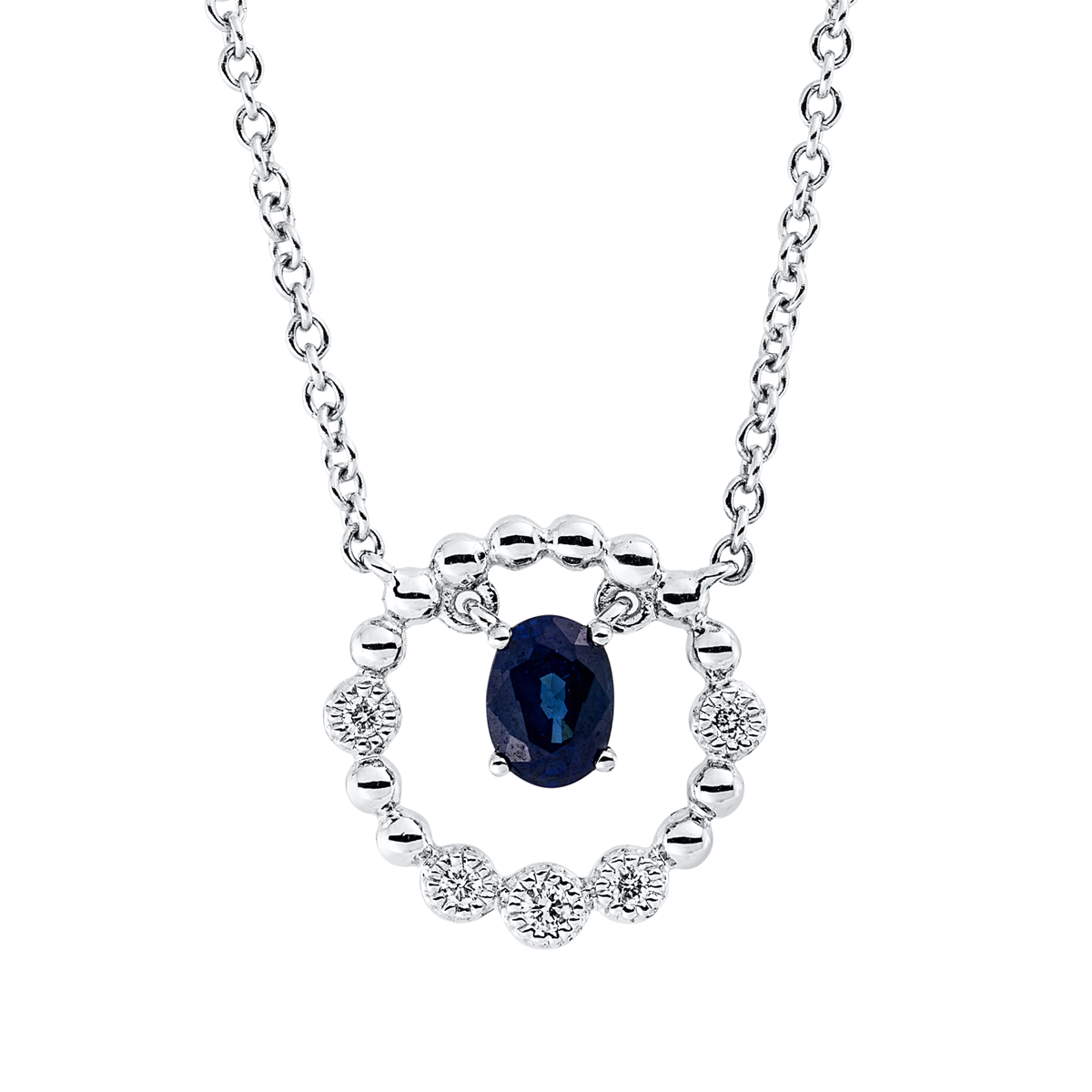 Collier 18 kt WG, mit ZÖ 40 cm + 43 cm