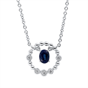 Collier 18 kt WG, mit ZÖ 40 cm + 43 cm