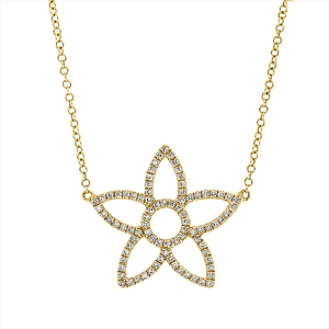 Collier 14 kt GG Blume/Blumen, mit ZÖ 40 cm + 43 cm