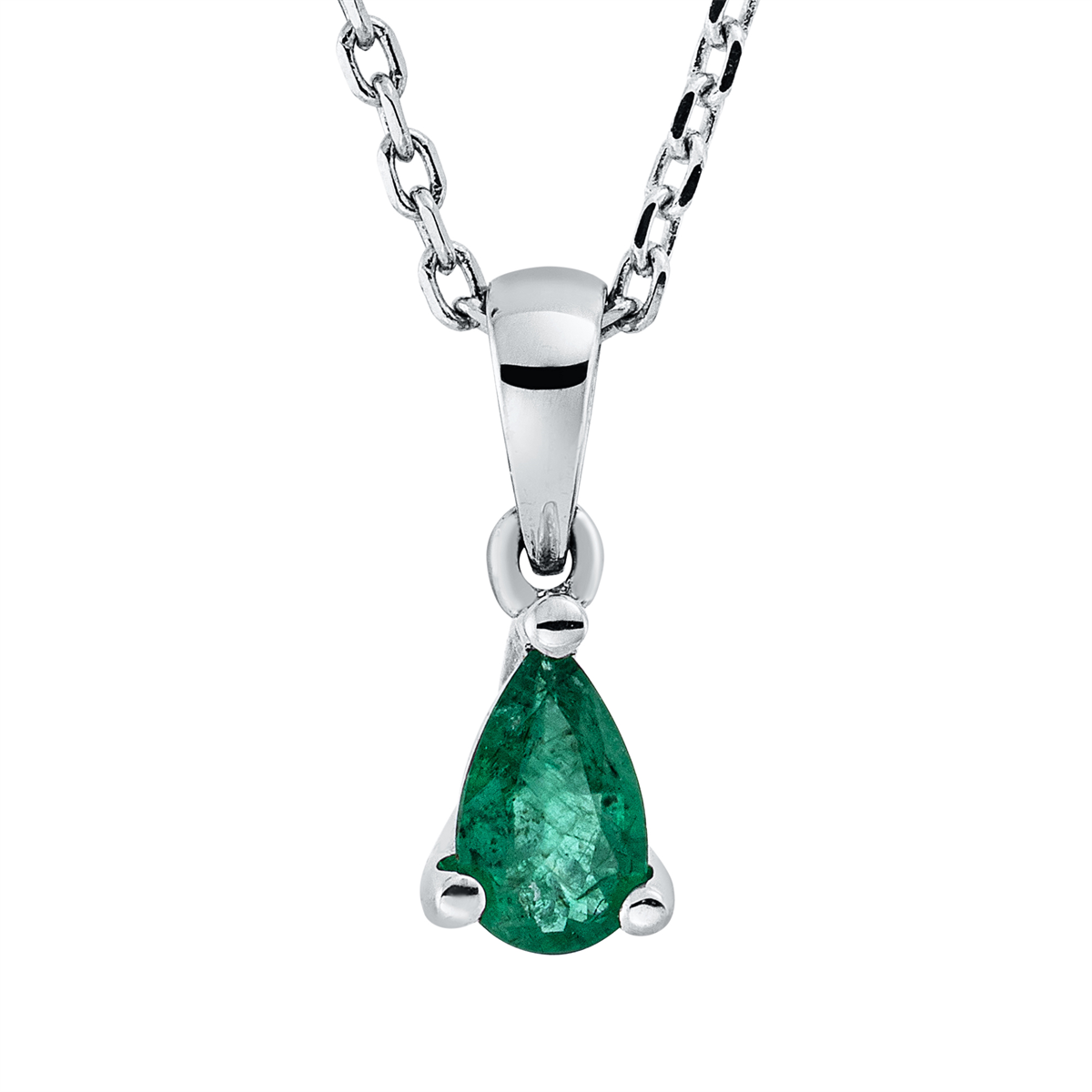 Collier 3er-Krappe 18 kt WG Tropfen, mit Öse