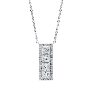 Collier 18 kt WG, mit ZÖ 40 cm