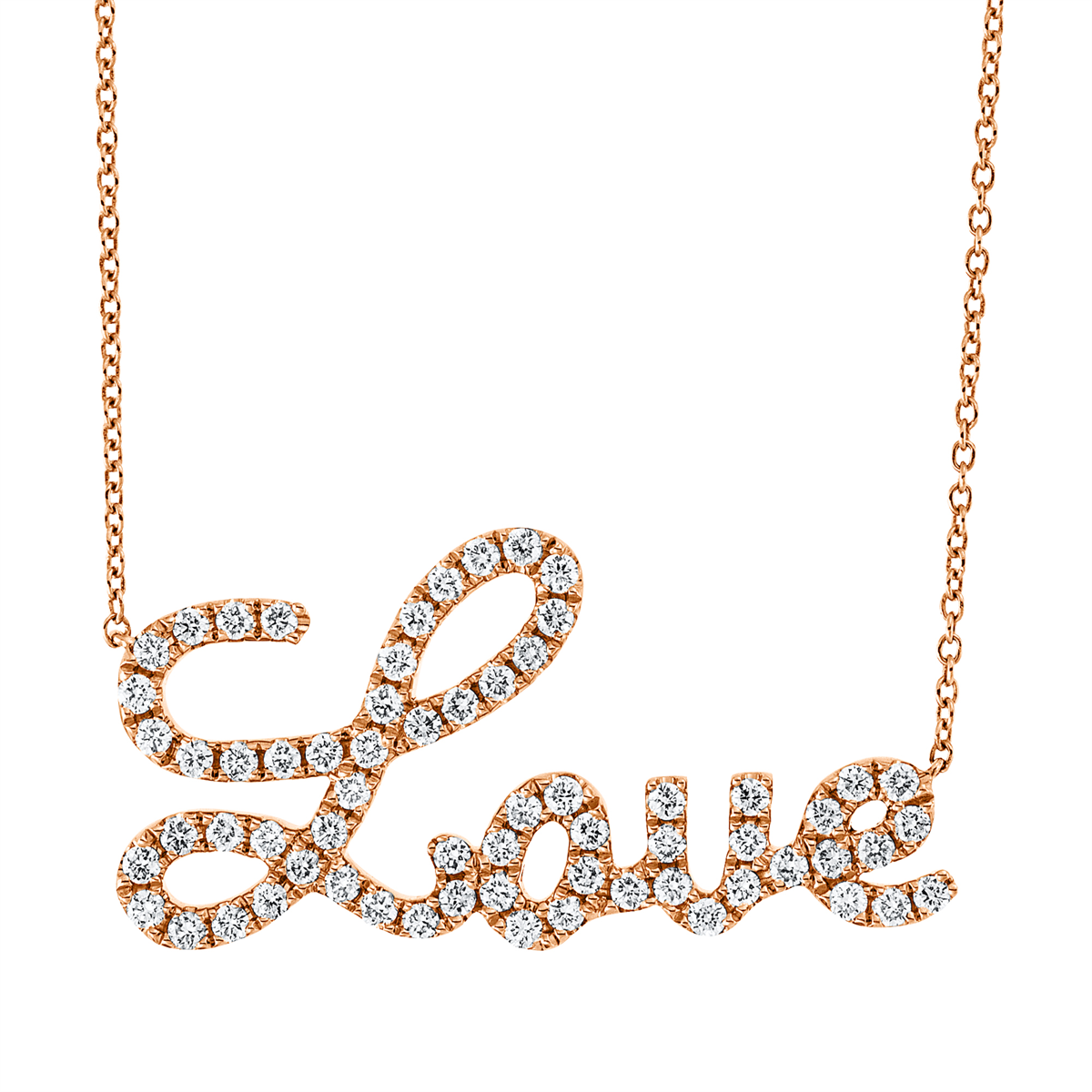 Collier 18 kt RG, mit ZÖ 40,6+42+43,2cm