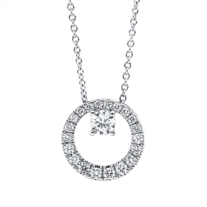Collier 14 kt WG, mit ZÖ 43 cm