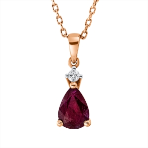 Collier 3er-Krappe 18 kt RG Tropfen, mit Öse