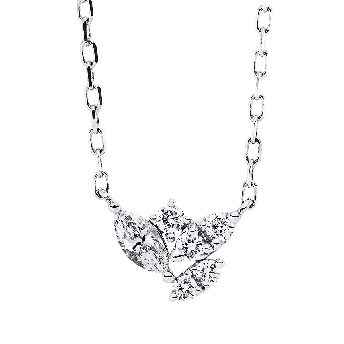Collier 18 kt WG, mit ZÖ 40.6cm ,43.2cm