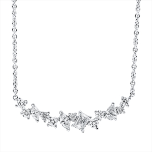 Collier 18 kt WG, mit ZÖ 39 cm