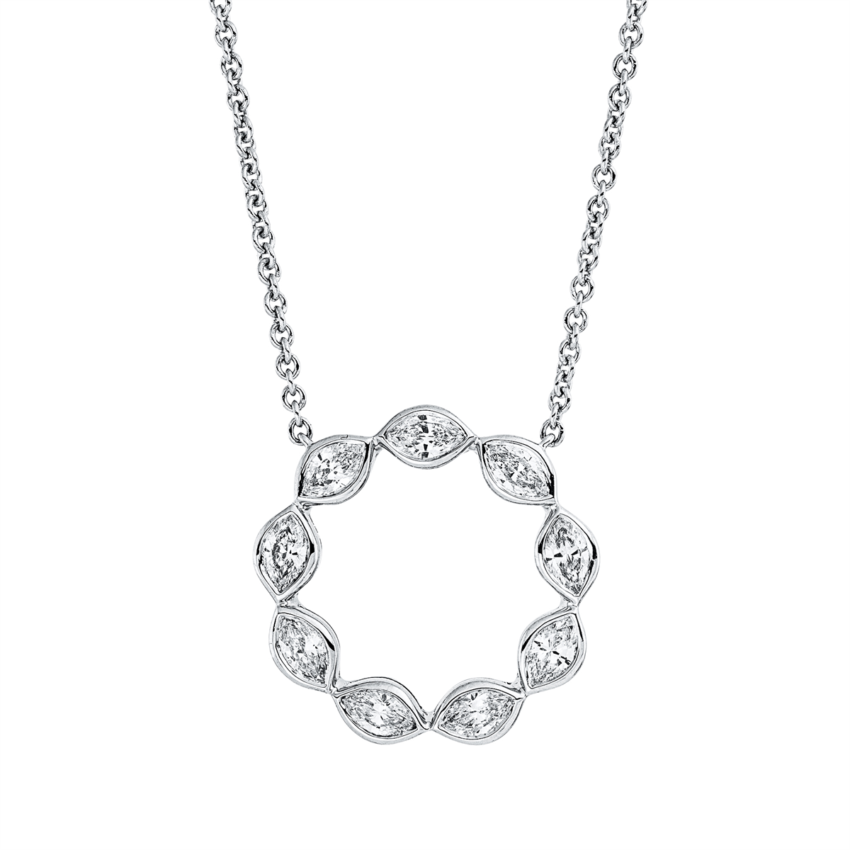 Collier Zarge 18 kt WG Kreis