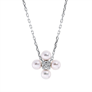 Collier 18 kt WG, mit ZÖ 40 cm