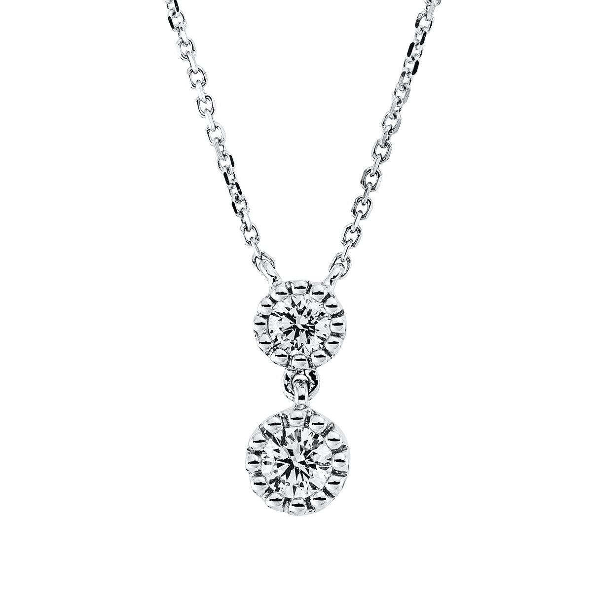 Collier Zarge 18 kt WG, mit ZÖ 42cm, 43cm, 44cm