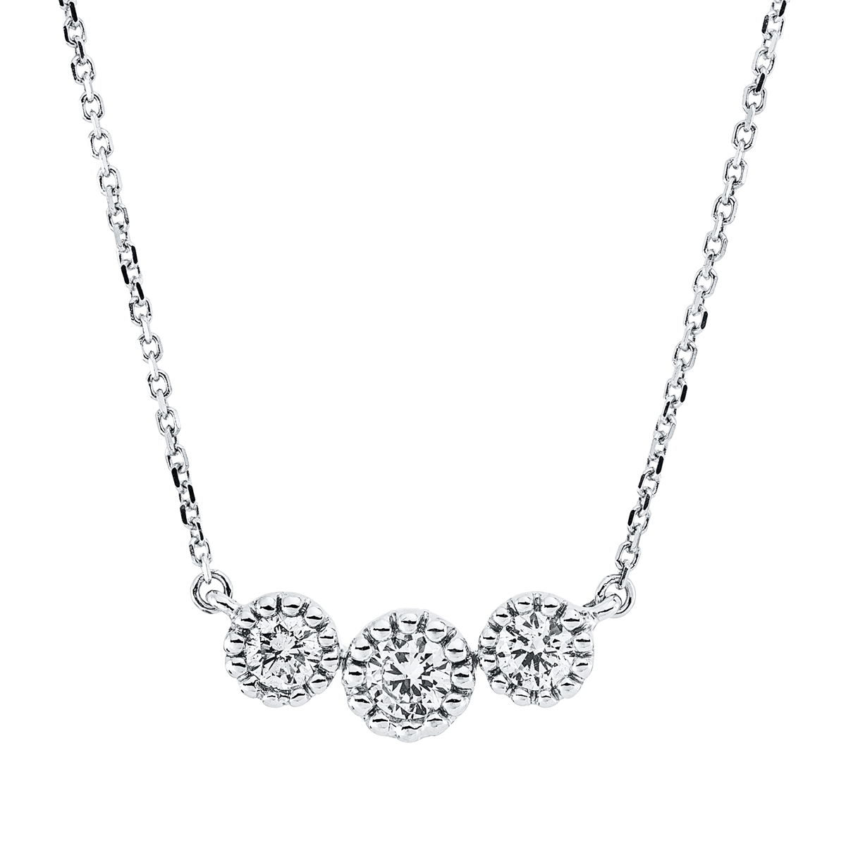Collier Zarge 18 kt WG, mit ZÖ 42cm, 43cm, 44cm