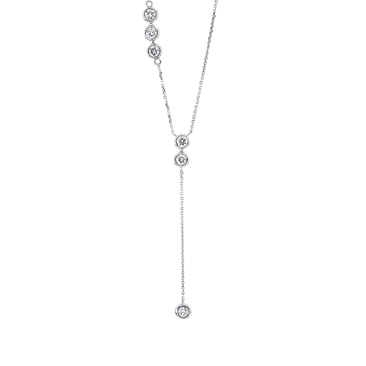 Collier 18 kt WG, mit ZÖ 42cm, 43cm, 44cm