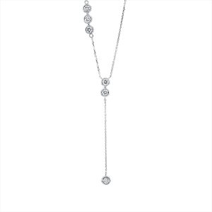 Collier 18 kt WG, mit ZÖ 42cm, 43cm, 44cm