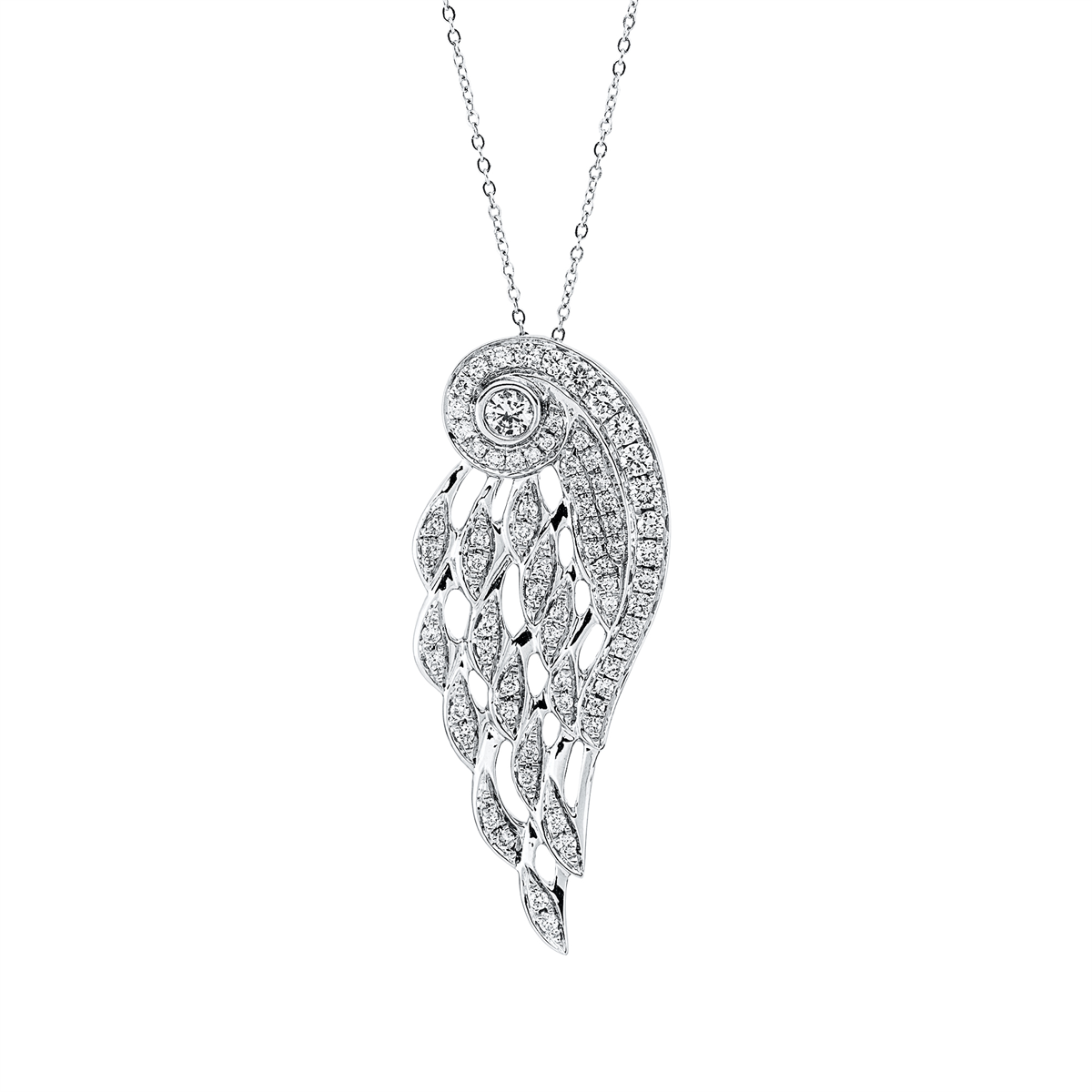 Collier 18 kt WG, mit ZÖ 42cm, 43cm, 44cm