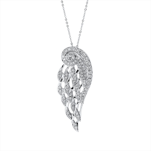Collier 18 kt WG, mit ZÖ 42cm, 43cm, 44cm