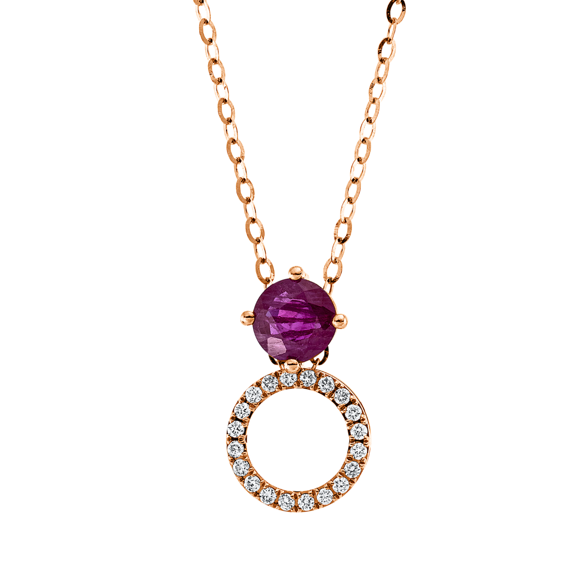 Collier 18 kt RG, mit ZÖ 40,5 cm, 43cm