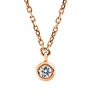 Solitaire Collier  18kt Rotgold mit 0,02ct Diamanten