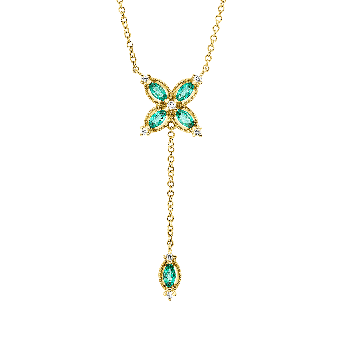 Collier 14 kt GG, mit ZÖ 43 cm + 40,6 cm