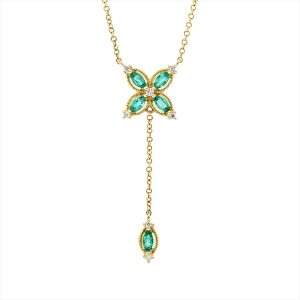 Collier 14 kt GG, mit ZÖ 43 cm + 40,6 cm
