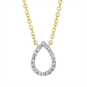 Collier 18 kt GG Tropfen, Fassung rhodiniert