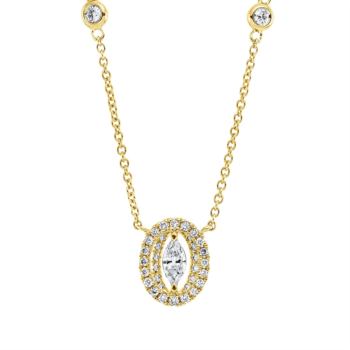 Solitaire Collier  18kt Gelbgold mit 0,23ct Diamanten
