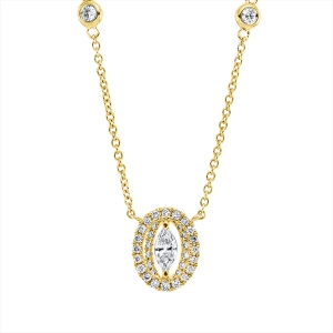 Solitaire Collier  18kt Gelbgold mit 0,23ct Diamanten