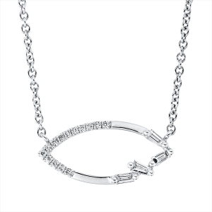 Collier 18 kt WG, mit ZÖ 40 cm + 43 cm