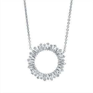 Collier 18 kt WG Kreis, mit ZÖ 40 cm + 43 cm