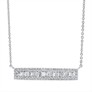 Collier 18 kt WG, mit ZÖ 40 cm + 43 cm