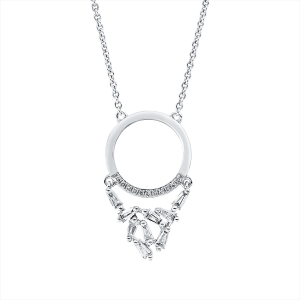 Collier 18 kt WG Kreis, mit ZÖ 40 cm + 43 cm