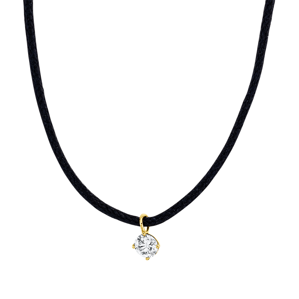 Collier 18 kt GG, schwarzes cord