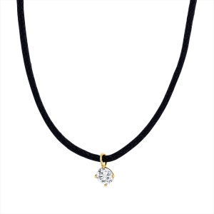 Collier 18 kt GG, schwarzes cord