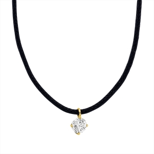 Collier 18 kt GG, schwarzes cord
