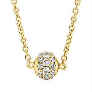 Pavé Collier  18kt Gelbgold mit ZÖ 41 cm + 39,5 cm mit 0,13ct Diamanten