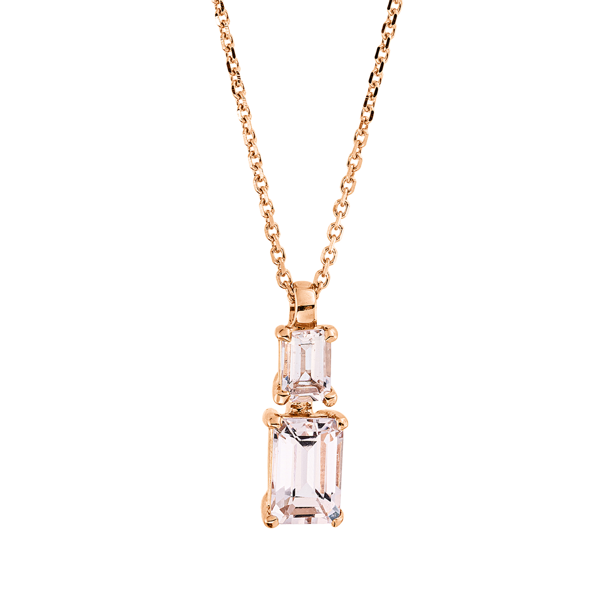Collier 4er-Krappe 18 kt RG, mit ZÖ 42 cm