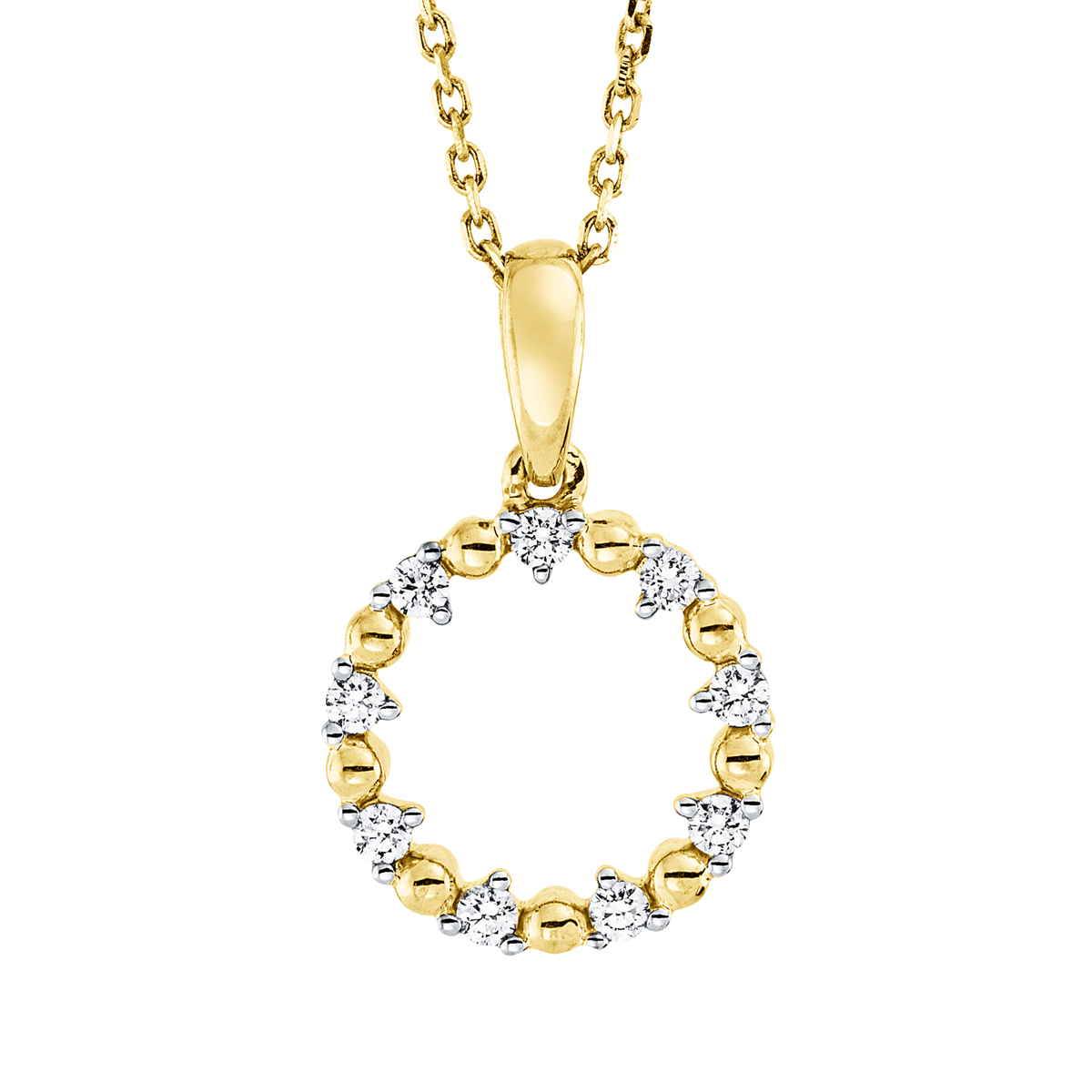 Collier 18 kt GG Kreis, Fassung rhodiniert, ZÖ 42 cm