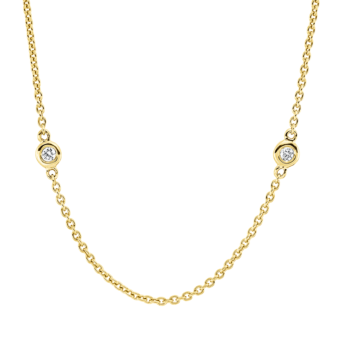 Collier Zarge 18 kt GG, mit ZÖ 40 cm + 43 cm