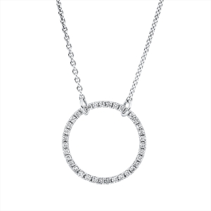 Collier 18 kt WG Kreis, mit ZÖ 40 cm + 43 cm