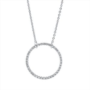 Collier 18 kt WG Kreis, mit ZÖ 40 cm + 43 cm