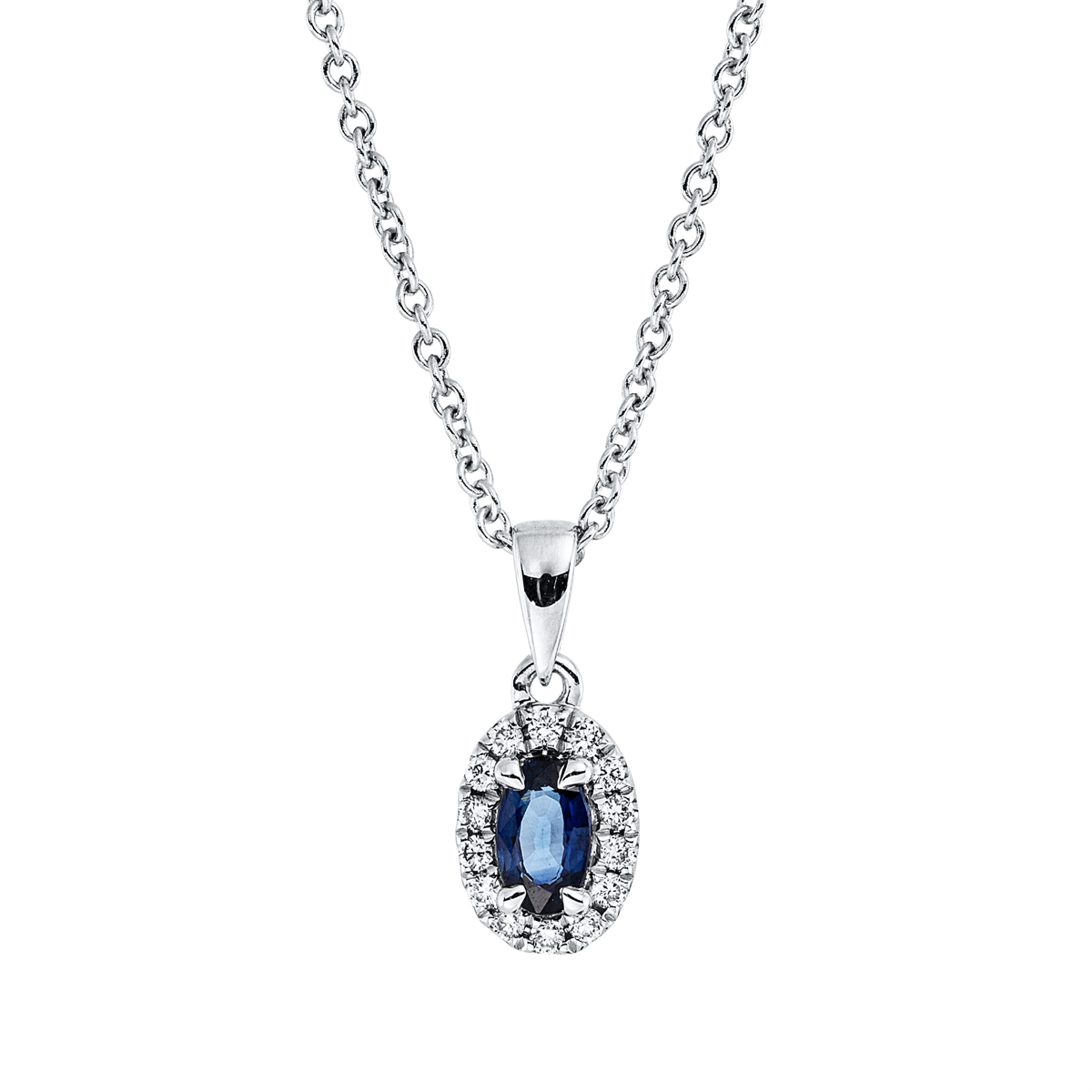 Collier 18 kt WG, mit ZÖ 42 cm