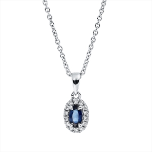 Collier 18 kt WG, mit ZÖ 42 cm