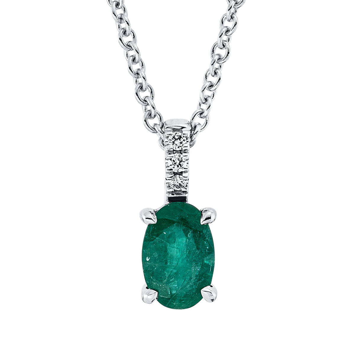 Collier 18 kt WG, mit ZÖ 42 cm