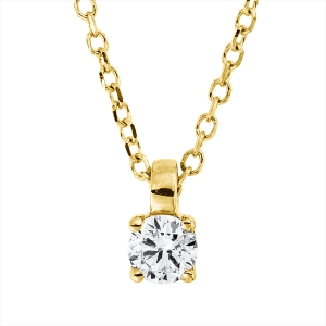Solitaire Collier 4er-Krappe 18kt Gelbgold mit ZÖ 42 cm mit 0,13ct Diamanten